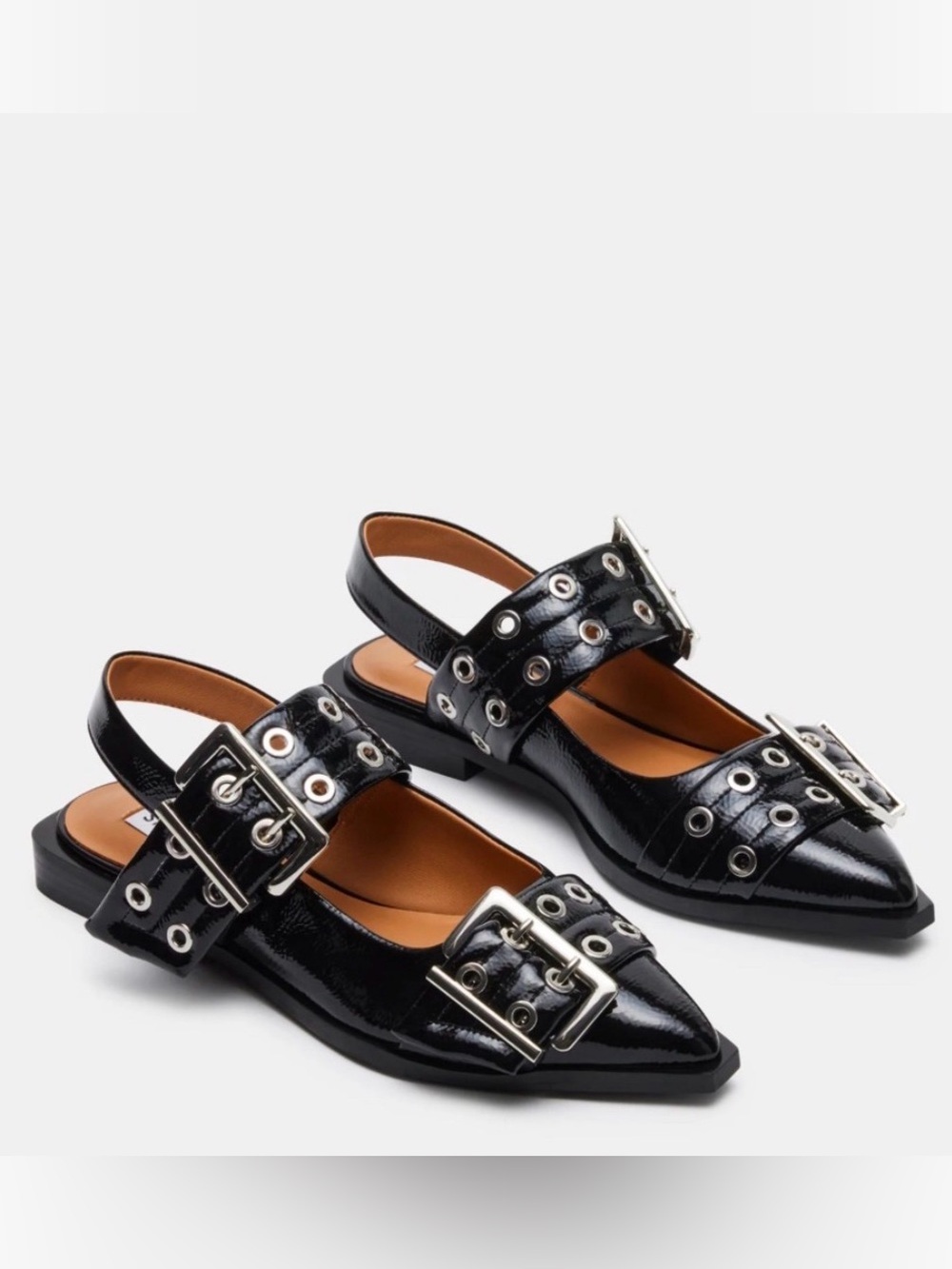 Steve Madden Graya Black Patent Flat